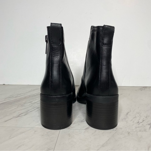 New! Naturalizer Emmy Black Leather Square Toe Bootie 8M - Picture 3 of 15